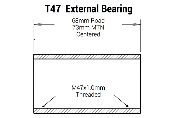 Praxis Works M30 Thru T47 Road / MTB 68 / 73mm Estuche Atornillado 2 Praxis Works M30 Thru T47 Road / MTB 68 / 73mm Estuche Atornillado - Imagen 2