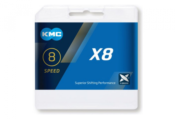 Cadena KMC X8 114 Eslabones Plata 2 Cadena KMC X8 114 Eslabones Plata - Imagen 2