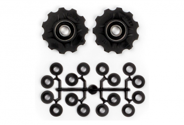 Elvedes Jockey Wheels X10 Kit With Spacers Black 1 Elvedes Jockey Wheels X10 Kit With Spacers Black